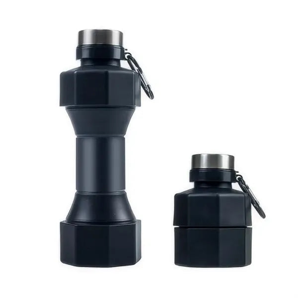 23 Oz Collapsible Dumbbell Water Bottle With Carabiner