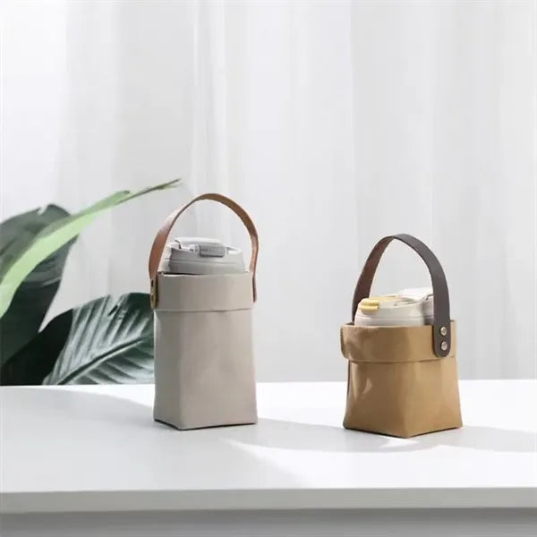 Washable Kraft Paper Portable Waterproof Bottle Sleeve