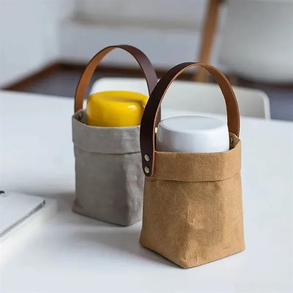Washable Kraft Paper Portable Waterproof Bottle Sleeve