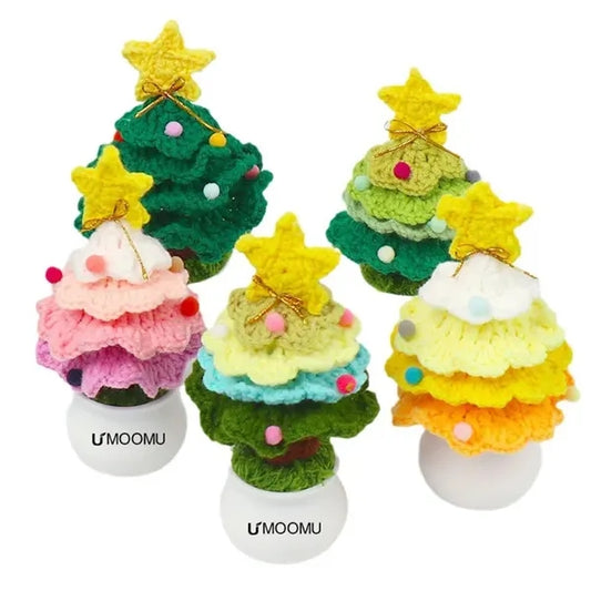 Mini Crochet Christmas Tree Potted Plant