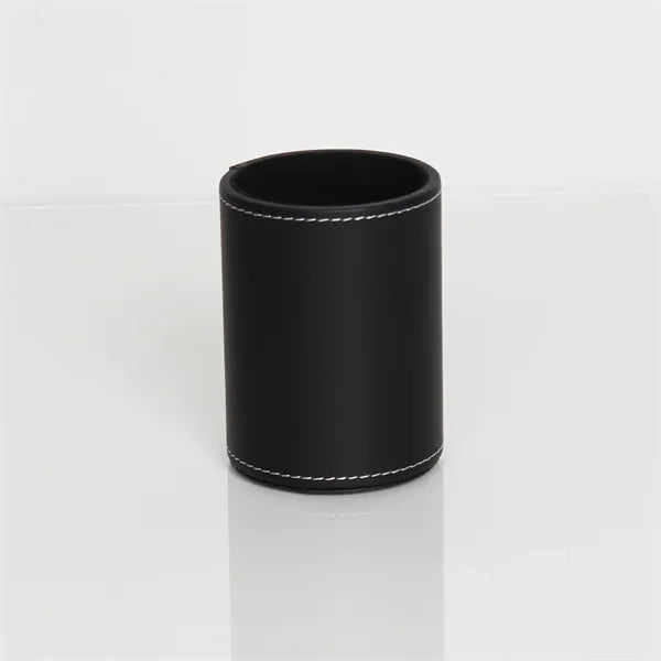 Circular Leather Pen Holder Office Desktop Supplies