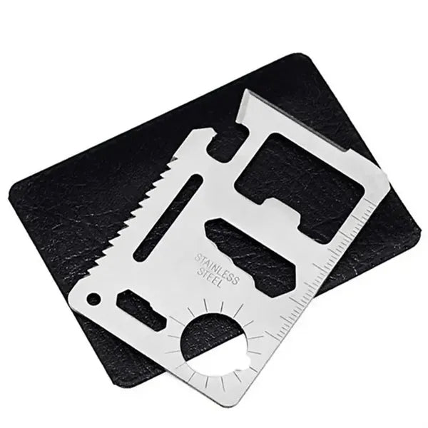 11 in 1 Multitool Tactical Wallet Card - Metal Survival Tool