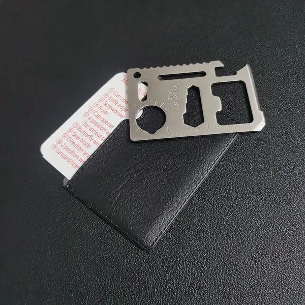 11 in 1 Multitool Tactical Wallet Card - Metal Survival Tool