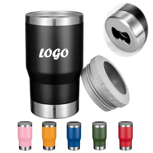 14oz Insulated Stainless Steel Can Cooler with Bottle Opener