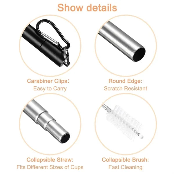 Collapsible Stainless Steel Drinking Straw