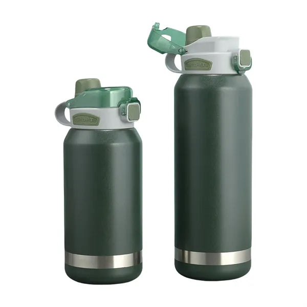 37OZ Large Insulated Stainless Steel Sports Bottle W. Straw