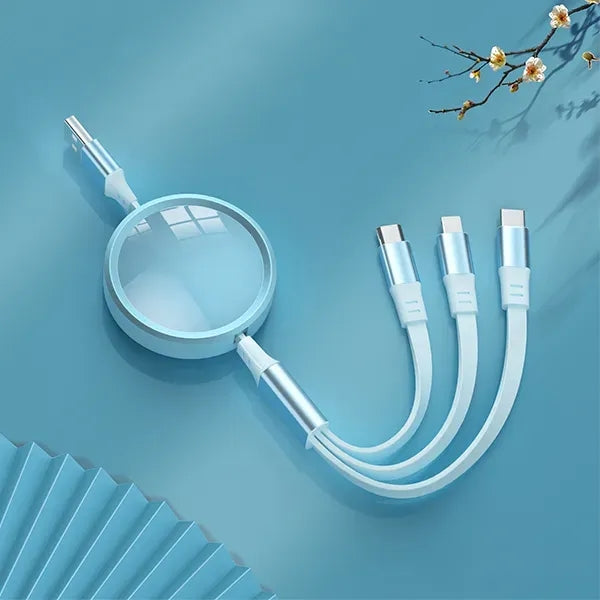 3-in-1 Retractable Fast Charging Cable Travel Accessories