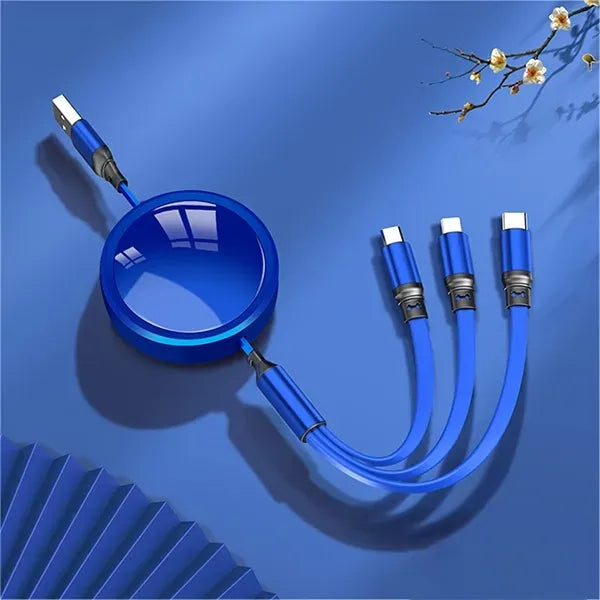 3-in-1 Retractable Fast Charging Cable Travel Accessories