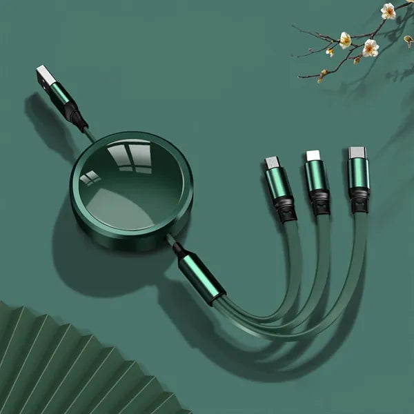 3-in-1 Retractable Fast Charging Cable Travel Accessories