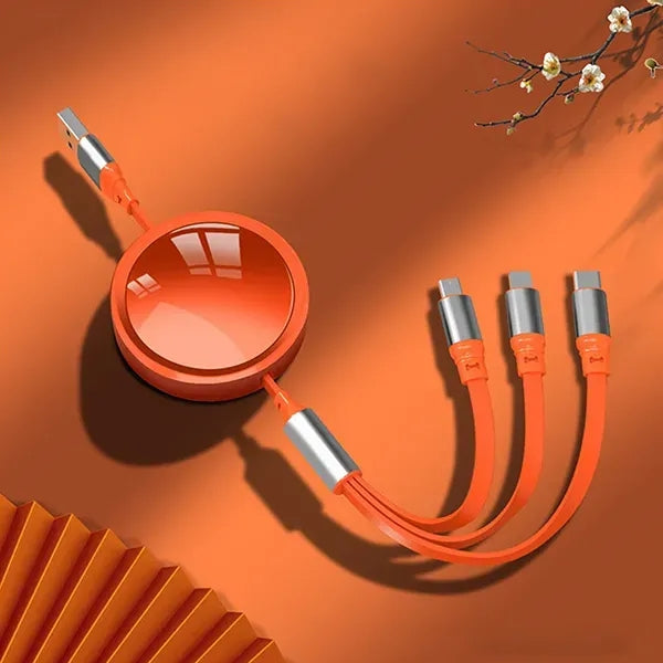 3-in-1 Retractable Fast Charging Cable Travel Accessories