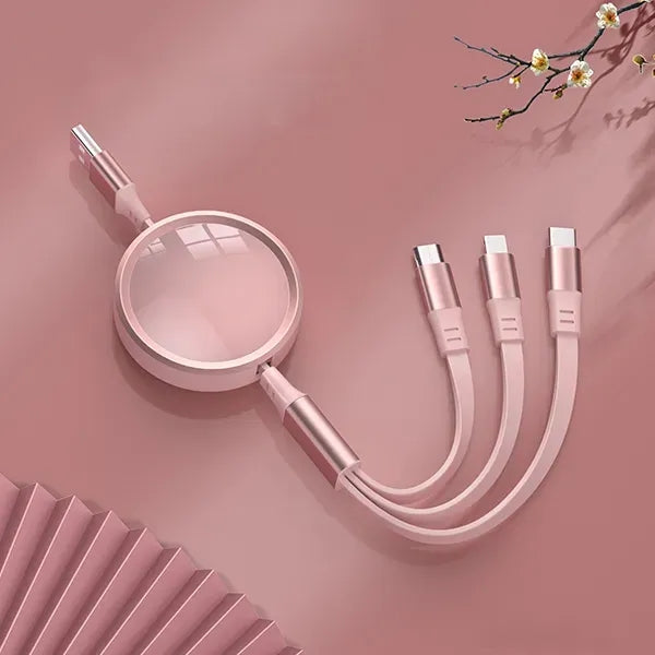 3-in-1 Retractable Fast Charging Cable Travel Accessories