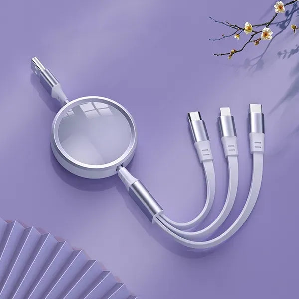 3-in-1 Retractable Fast Charging Cable Travel Accessories
