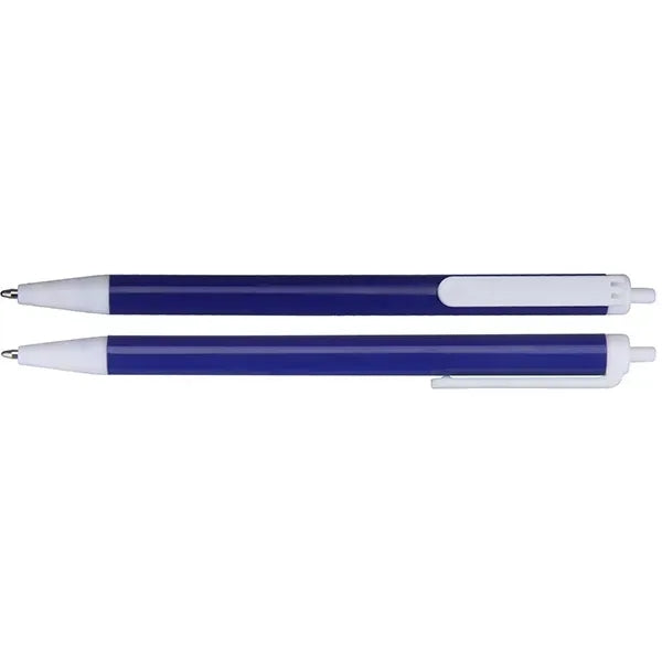Click-action Ballpoint Pen w/ White Clip