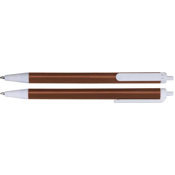 Click-action Ballpoint Pen w/ White Clip