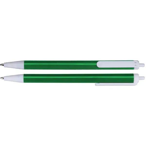 Click-action Ballpoint Pen w/ White Clip