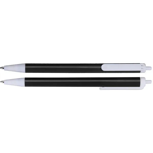 Click-action Ballpoint Pen w/ White Clip