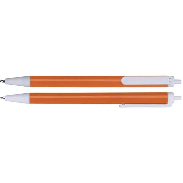 Click-action Ballpoint Pen w/ White Clip