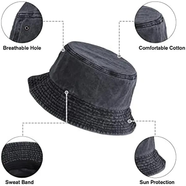 Washed Fisherman Cotton Bucket Hat