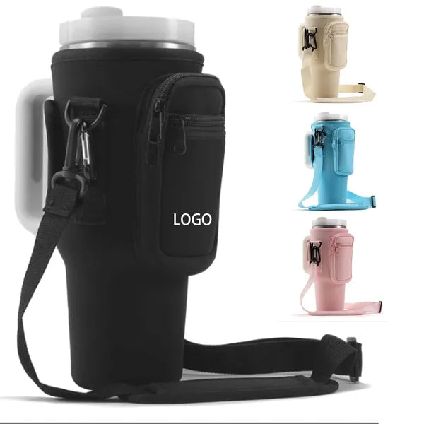 Water Bottle Carrier Bag with Phone Pocket For Cup