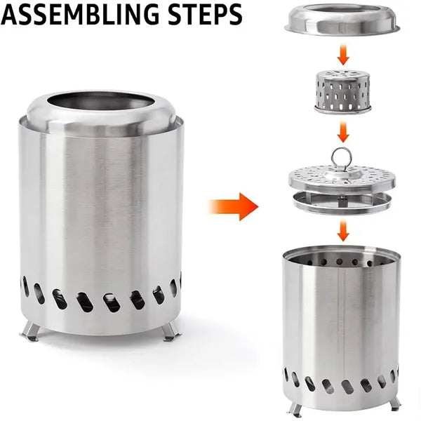 Portable Smokeless Tabletop Fire Pit For Camping
