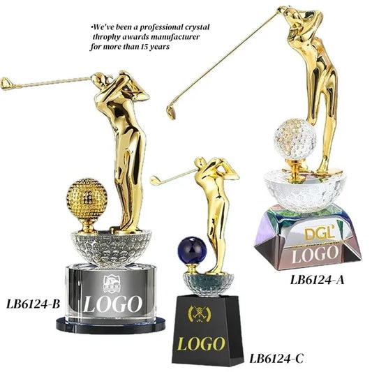 Crystal Golf Trophy Award Tournament Cup