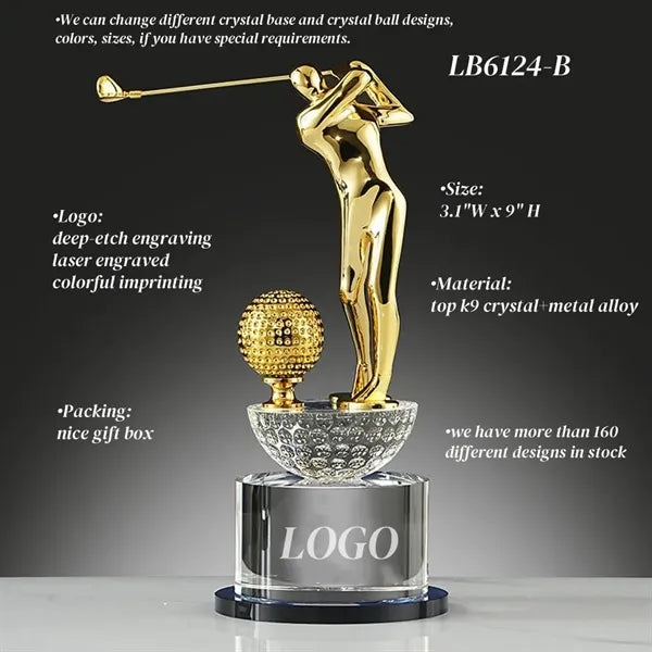 Crystal Golf Trophy Award Tournament Cup