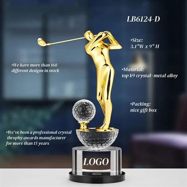 Crystal Golf Trophy Award Tournament Cup