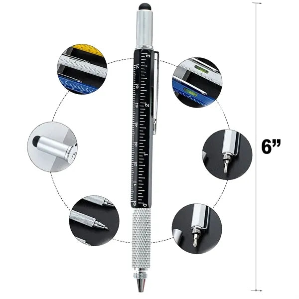 6-in-1 Custom Aluminum Multi-Tool Tech Pen