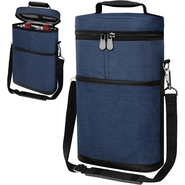 2 Bottle Wine Carrier Tote Insulated Leakproof Cooler Bag