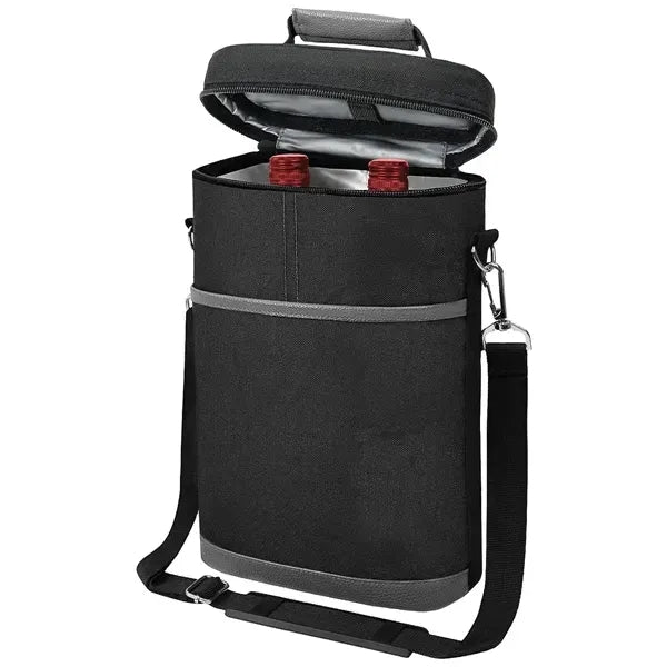 2 Bottle Wine Carrier Tote Insulated Leakproof Cooler Bag