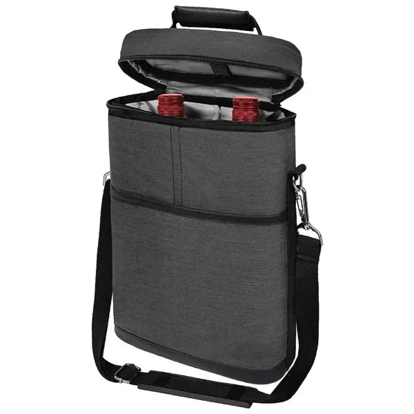 2 Bottle Wine Carrier Tote Insulated Leakproof Cooler Bag
