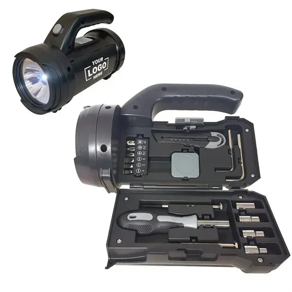 Household Emergency Preparedness Tool Set with Flashlight