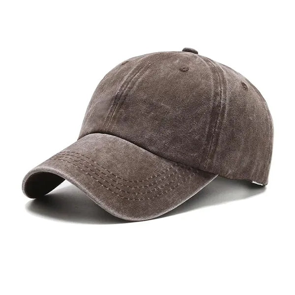 Unisex Cotton Washed Adjustable Baseball Cap-Embroidered