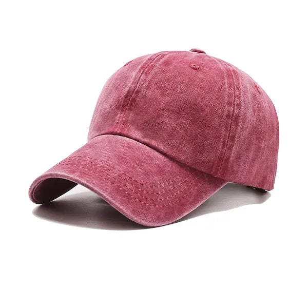 Unisex Cotton Washed Adjustable Baseball Cap-Embroidered