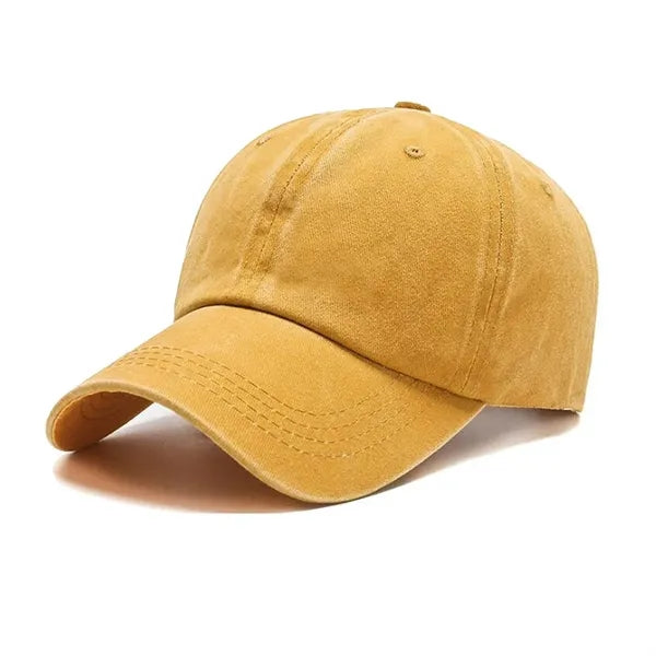Unisex Cotton Washed Adjustable Baseball Cap-Embroidered