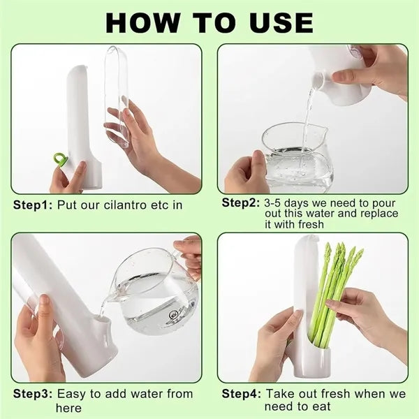 Herb Saver for Refrigerator Pod Fresh Keeper Bottle