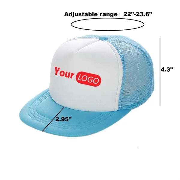Five Panel Flat Brim Foam Front Mesh Back Trucker Cap