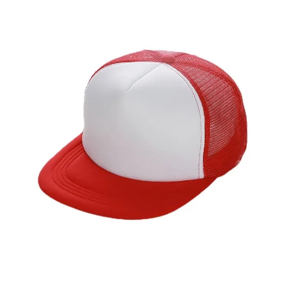 Five Panel Flat Brim Foam Front Mesh Back Trucker Cap