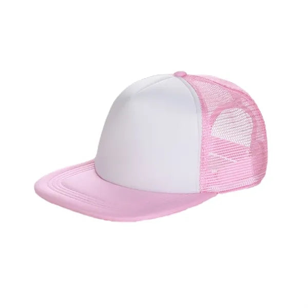 Five Panel Flat Brim Foam Front Mesh Back Trucker Cap