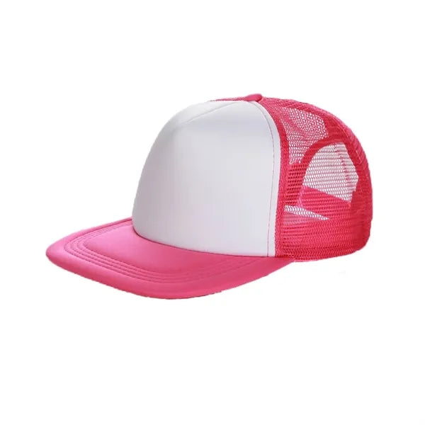 Five Panel Flat Brim Foam Front Mesh Back Trucker Cap