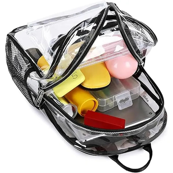 Large Clear Backpack Girls Women School Bookbag Heavy Duty