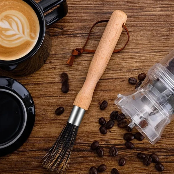 Coffee Grinder Cleaning Brush Beech Wood Dusting Accessories