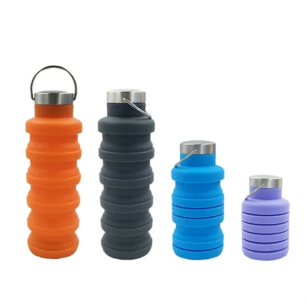 18oz Foldable Portable Silicone Water Bottle