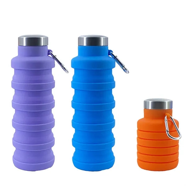 18oz Foldable Portable Silicone Water Bottle