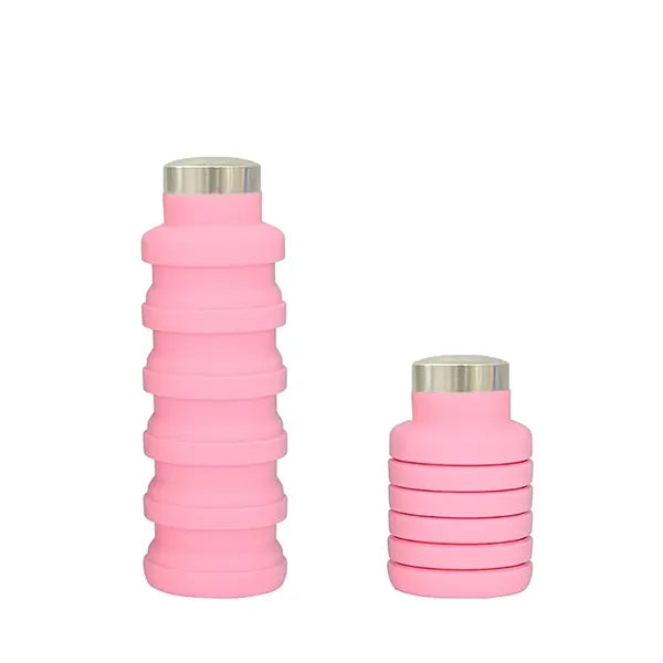 18oz Foldable Portable Silicone Water Bottle