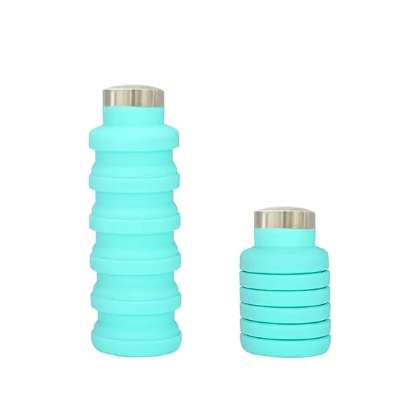 18oz Foldable Portable Silicone Water Bottle