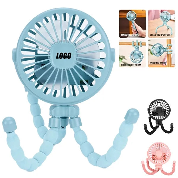 Flexible Tripod Clip On Oscillating Stroller Fan