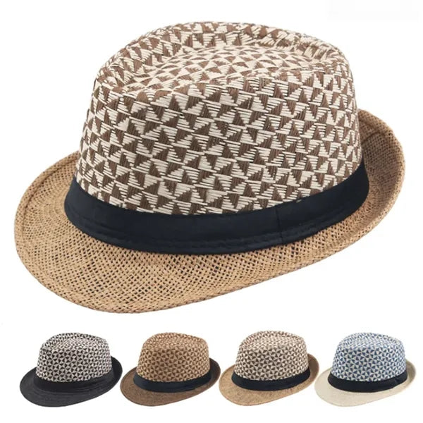 Short Brim Fedora Classic Summer Beach Sun Hat Panama Cap