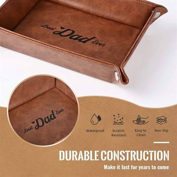 PU Leather Storage Tray Best Father Gift
