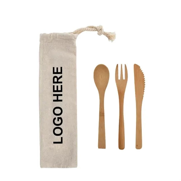 Bamboo Utensil Set With Pouch